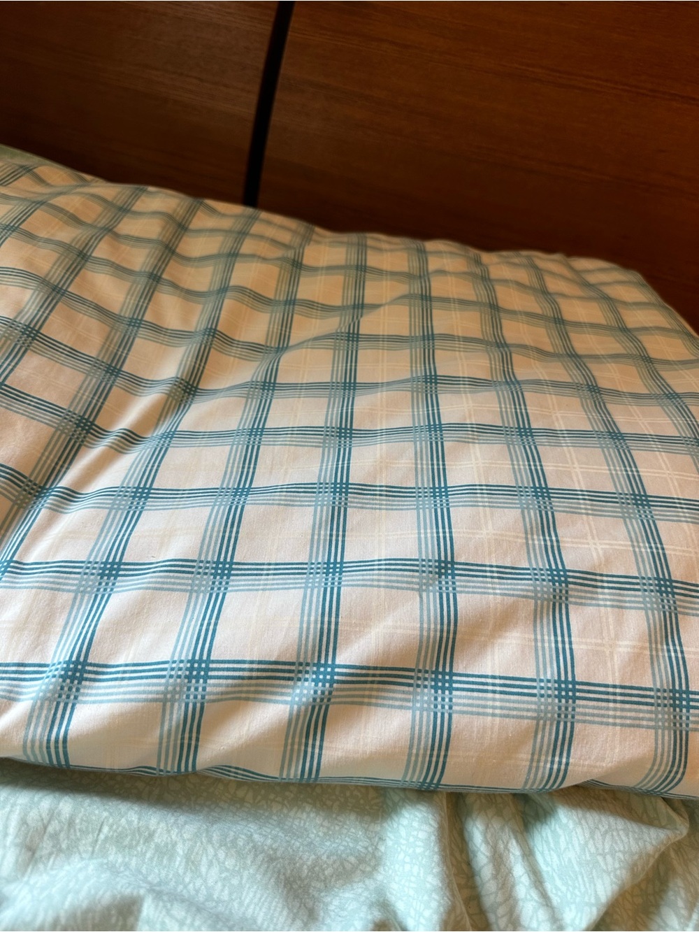 Vintage 1970s Wamsutta Ultracale Blue/White Plaid Duvet Cover Bed Poly Cotton